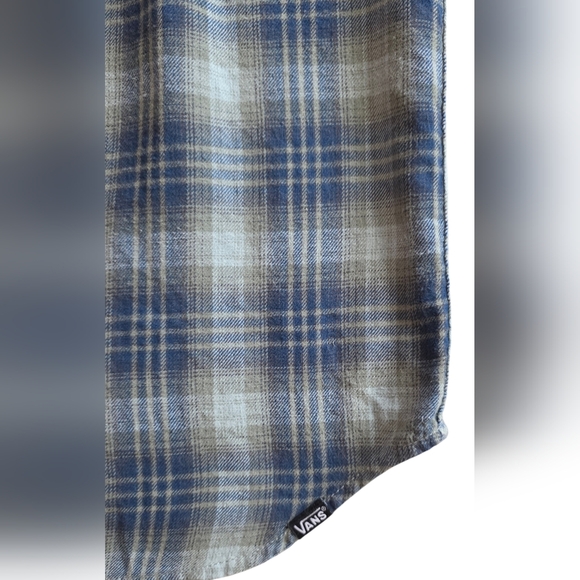 Vans Medium Blue Plaid Short Sleeve Button Down Skate Shirt - Picture 5 of 7